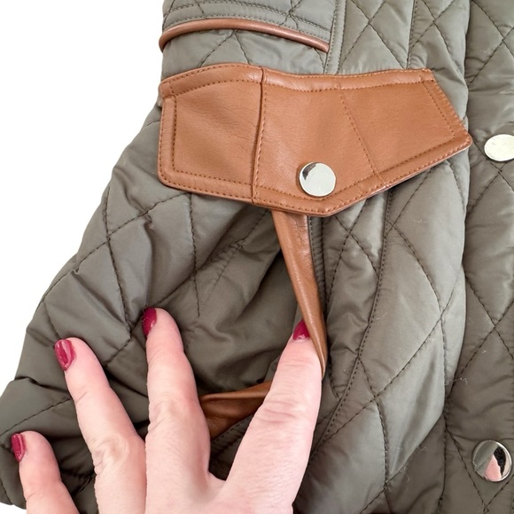 Fashionomics Quilted Hooded Vest Olive and Brown women’s size M goblincore - Picture 7 of 16